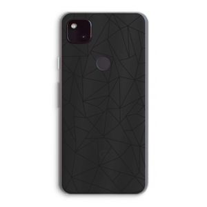 Geometrische lijnen zwart: Google Pixel 4a 5G Transparant Hoesje