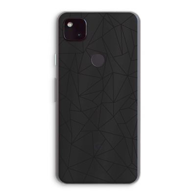 Geometrische lijnen zwart: Google Pixel 4a 5G Transparant Hoesje