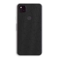 Geometrische lijnen zwart: Google Pixel 4a 5G Transparant Hoesje