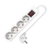 4-voudige Stekkerdoos zonder Schakelaar TM Electron TMUAD504S Wit 3680 W (1,5 m) (4 Stuks)