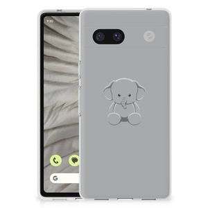 Google Pixel 7A Telefoonhoesje met Naam Grijs Baby Olifant