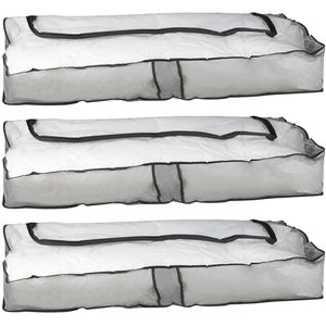 Opbergtas/beschermhoes beddengoed/kleding - 3x - voor onder bed - 102 x 45 x 15 cm