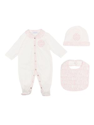 Roberto Cavalli Junior trousseau de naissance à logo imprimé - Blanc