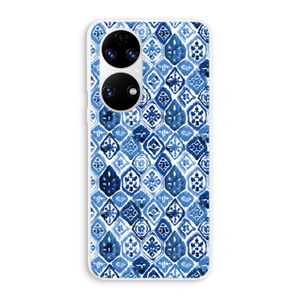 Blauw motief: Huawei P50 Transparant Hoesje