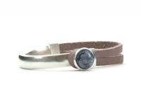 Qoss Taupe Armband Gwen Jeansblauwe Bol - Maat S