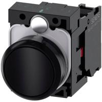 Siemens 3SU11000AB101CA0 3SU1100-0AB10-1CA0 Druktoets Kunststof frontring, Rond Knop Zwart 1 stuk(s)