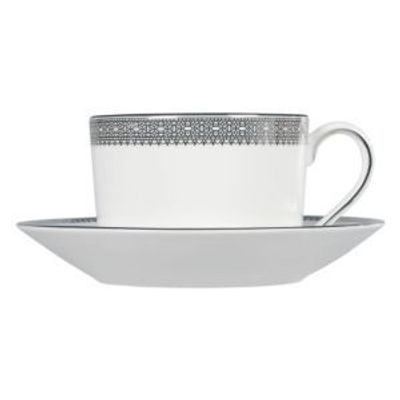 WEDGWOOD - Vera Wang Lace Platinum - Theekop&schotel 0,15l