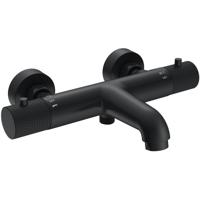 Wiesbaden Ribbd Thermostatische Badkraan Mat Zwart - 15 cm HOH