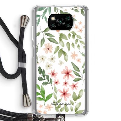 Botanical sweet flower heaven: Xiaomi Poco X3 NFC Transparant Hoesje met koord
