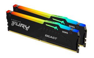 Kingston FURY Beast RGB Werkgeheugenset voor PC DDR5 64 GB 2 x 32 GB Non-ECC 6000 MHz 288-pins DIMM CL40 KF560C40BBAK2-64