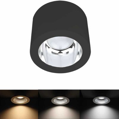 Opbouw armatuur zwart rond 18W 1440 lumen dimbaar lichtkleur instelbaar 3000K 4000K of 5700K 136-099