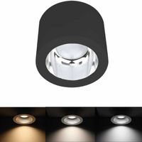 Opbouw armatuur zwart rond 18W 1440 lumen dimbaar lichtkleur instelbaar 3000K 4000K of 5700K 136-099