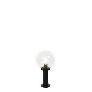 QAZQA Staande buitenlamp zwart met heldere bol 50 cm IP44 - Sfera