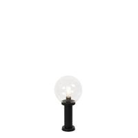 QAZQA Staande buitenlamp zwart met heldere bol 50 cm IP44 - Sfera