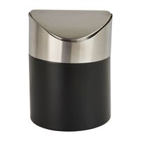 Tafel afvalbakje - zwart/rvs - 11.5x17 cm - thumbnail