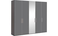 Goossens Kledingkast Easy Storage Ddk, Kledingkast 253 cm breed, 220 cm hoog, 4x glas draaideur en 1x spiegel draaideur midden Goossens Kledingkast Easy Storage Ddk, Kledingkast 253 cm breed, 220 cm hoog, 4x glas draaideur en 1x spiegel draaideur midden