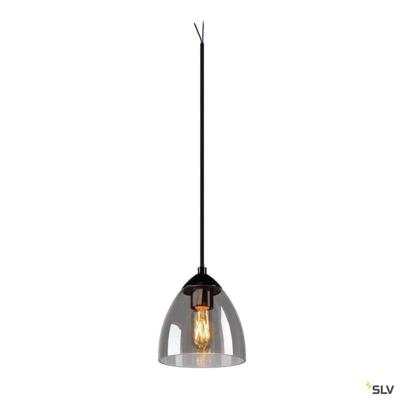 SLV Glazen hanglampPara Cone zwart met smoke glas - 1006159