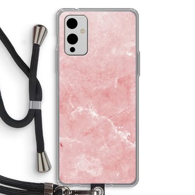 Roze marmer: OnePlus 9 Transparant Hoesje met koord
