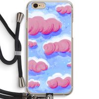 Roze wolken met vogels: iPhone 6 / 6S Transparant Hoesje met koord