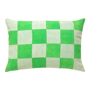 vtwonen Check Sierkussen 30 x 50 cm - Green/Aqua