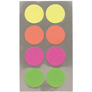 Hobby stickers - 96x stuks - D25 mm - neon kleuren ronde stickers - Kantoor stickers - Scrapbook