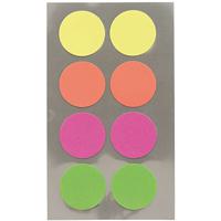 Hobby stickers - 96x stuks - D25 mm - neon kleuren ronde stickers - Kantoor stickers - Scrapbook