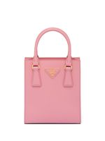 Prada sac cabas en cuir Saffiano à plaque logo - Rose