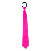Carnaval verkleed stropdas - neon roze - volwassene - verkleedthema