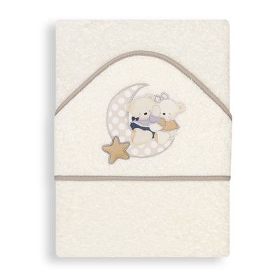 Interbaby Badcape Beertjes Junior 100 Cm Katoen Beige