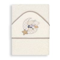 Interbaby Badcape Beertjes Junior 100 Cm Katoen Beige - thumbnail