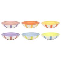 Diepbord summer stripes Ø19cm 6 stuks