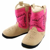 Cowboy pantoffels roze voor meisjes - thumbnail