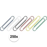 250 stuks gekleurde paperclips 26 mm   - - thumbnail