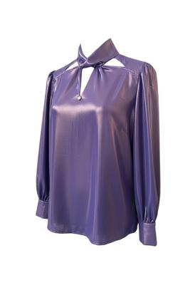 Zip73 Twisted Collar Blouse W25/205/03/500 Blouse 500 Purple
