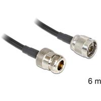 Delock WiFi-antenne Aansluitkabel [1x N-stekker - 1x N-bus] 6 m Zwart