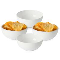 Excellent Houseware Soep Kommetjes - 4x - Serveer schaaltjes - Bologna - keramiek - 15 x 6 cm - wit