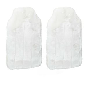 Set van 2x stuks warm/heet water kruik met pluche hoes creme/wit 2 liter