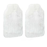 Set van 2x stuks warm/heet water kruik met pluche hoes creme/wit 2 liter - thumbnail