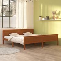 Bedframe massief grenenhout honingbruin 200x200 cm