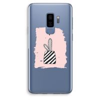 Zwart-wit cactus: Samsung Galaxy S9 Plus Transparant Hoesje