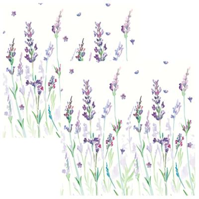 Paperdesign Servetten Lavendel - 40x stuks - 3 laags - 33 x 33 cm - bloemen - lente