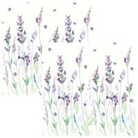 Paperdesign Servetten Lavendel - 40x stuks - 3 laags - 33 x 33 cm - bloemen - lente