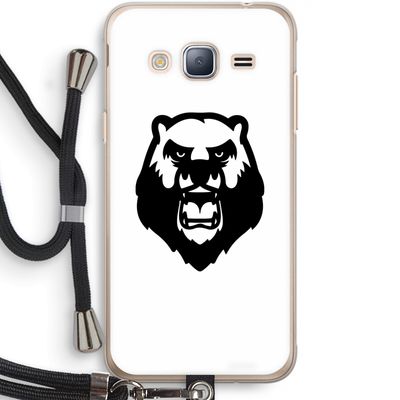 Angry Bear (white): Samsung Galaxy J3 (2016) Transparant Hoesje met koord