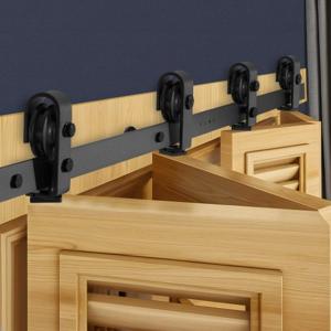 VEVOR Schuifdeursysteem Schuifdeurbeslag Vouwschuifdeuren 132cm Zwart