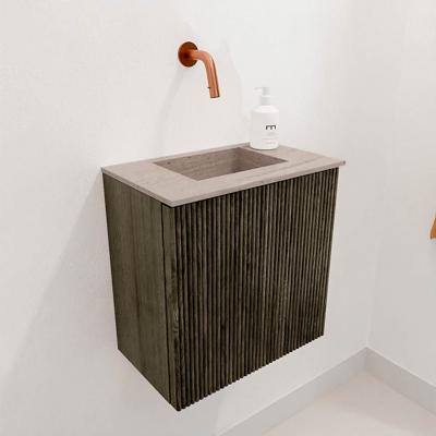 Toiletmeubel Mondiaz Joya Dlux | 40 cm | Meubelkleur Shadow | Faye wastafel Saba Wasbak Midden | Zonder kraangat(en)