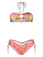 ZIMMERMANN bikini fleuri Junie à dos-nu - Rose