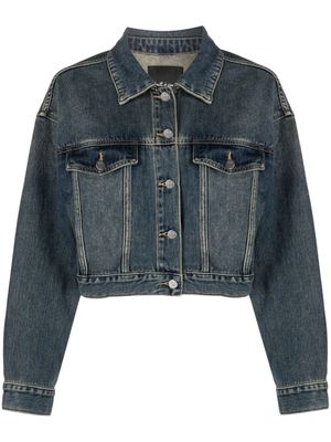 tout a coup veste en jean à coupe crop - Bleu