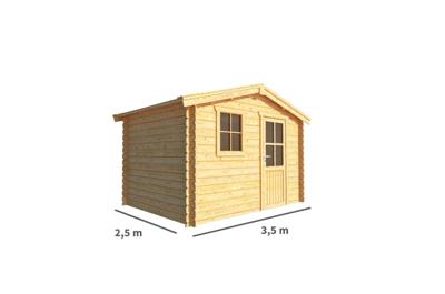 Tuinhuisje Blokhut Fenna 350 cm bij 250 cm diep Zadeldak - Warentuin collection