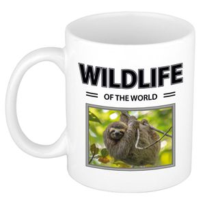 Foto mok Luiaard mok / beker - wildlife of the world cadeau Luiaarden liefhebber