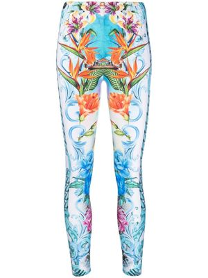 Philipp Plein legging Hawaii à imprimé graphique - Bleu